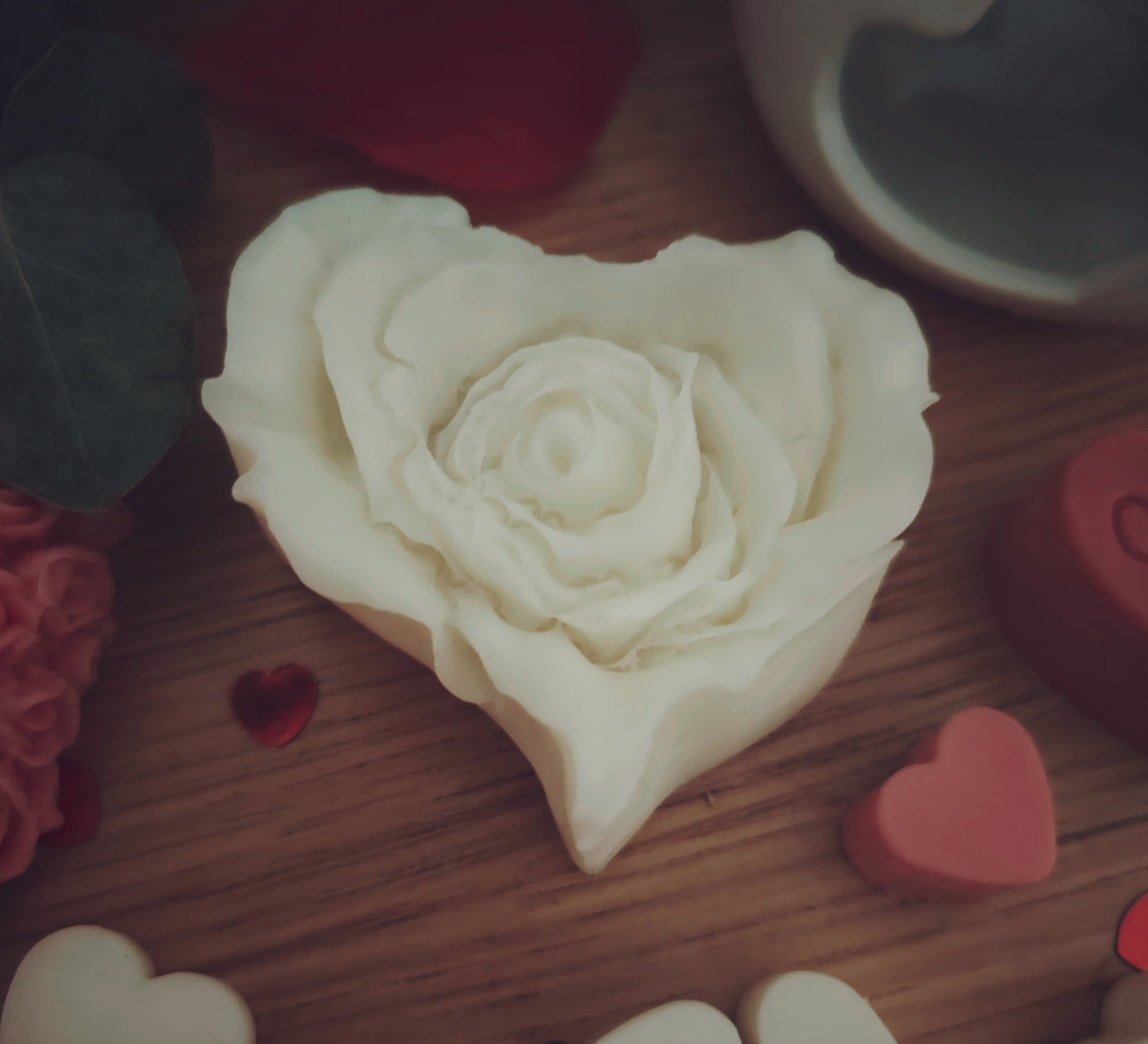 Single Medium Rose Love Heart Wax Melt