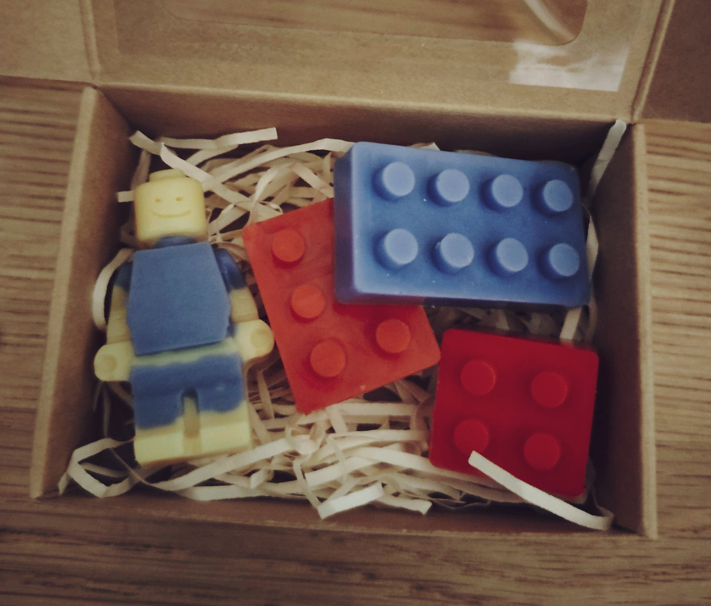 Car and LEGO figure and Brick Wax Melts