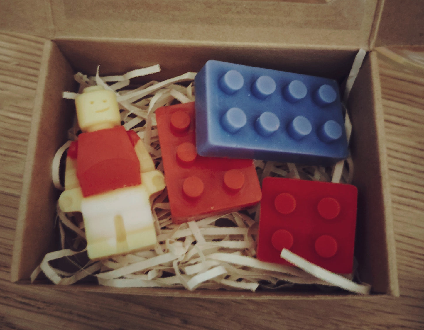 Car and LEGO figure and Brick Wax Melts