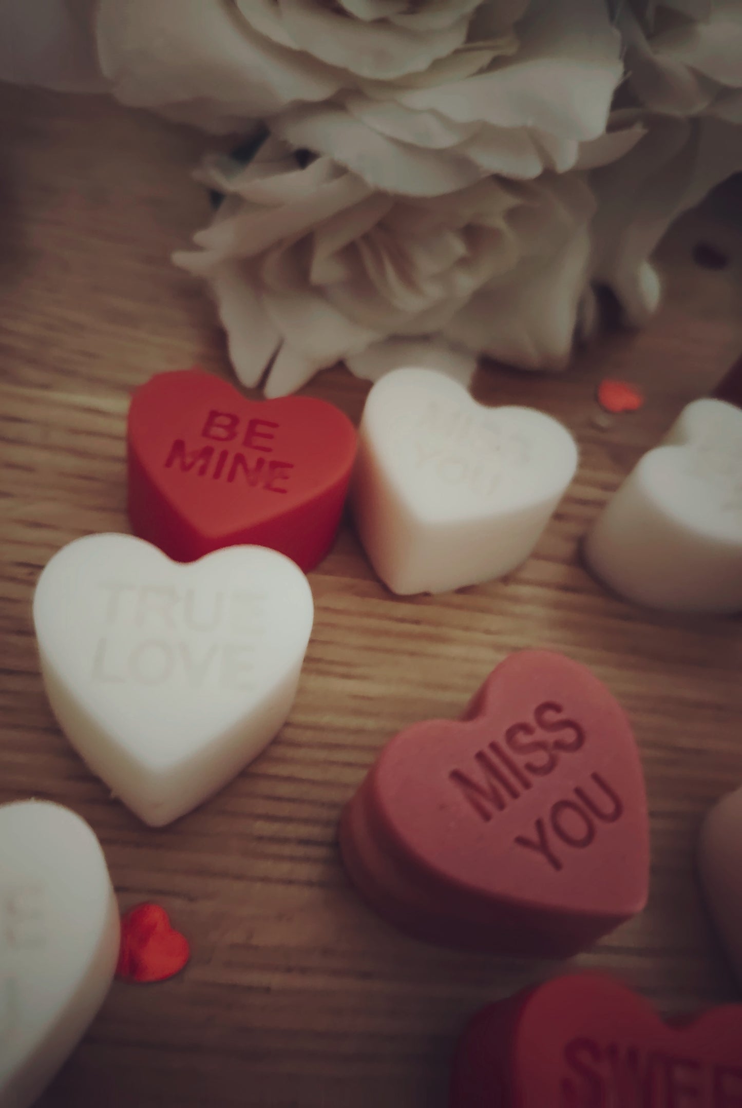x4 medium deep, Love Heart Message Wax Melts