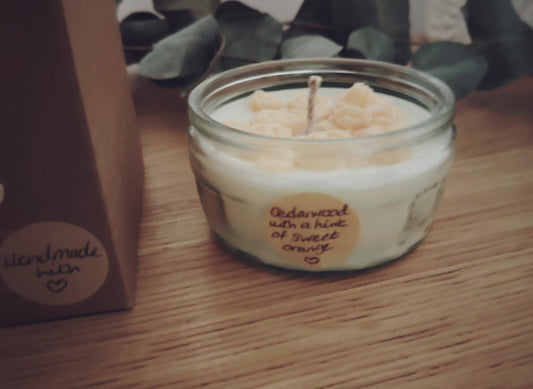 5oz Cedarwood with a hint of Sweet Orange Candle and Wax Melts